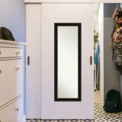 Amanti Art Manhattan Black Non-Beveled On The Door Mirror Full Length Mirror, Wall Mirror 52 In. X 18 In -Umbra Home Decor Shop GUEST ff198aa3 26e2 484c 8b55 160b417ad005