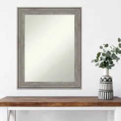 23" X 29" Non-Beveled Regis Barnwood Gray Wood Wall Mirror - Amanti Art -Umbra Home Decor Shop GUEST ff8e3486 0b1c 4b87 a5df 070efa10491e