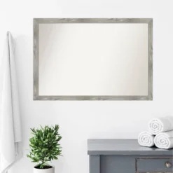 39" X 27" Non-Beveled Dove Square Bathroom Wall Mirror Gray Wash - Amanti Art -Umbra Home Decor Shop GUEST ffefa747 f11c 4994 8c5c dbbfebc00474